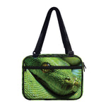 Green Tree Python Snake Print Double Strap Bible Bag