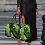 Green Tree Python Snake Print Duffle Bag