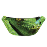 Green Tree Python Snake Print Fanny Pack