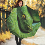Green Tree Python Snake Print Foldable Umbrella