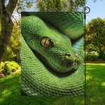 Green Tree Python Snake Print Garden Flag