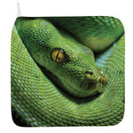 Green Tree Python Snake Print Hand Towel