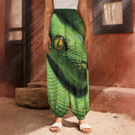 Green Tree Python Snake Print Harem Pants