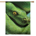 Green Tree Python Snake Print House Flag