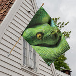 Green Tree Python Snake Print House Flag
