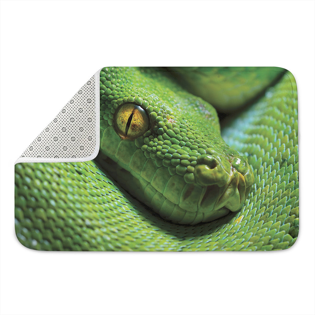 Green Tree Python Snake Print Indoor Door Mat