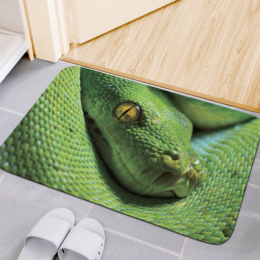 Green Tree Python Snake Print Indoor Door Mat