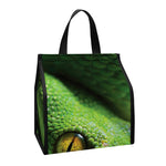 Green Tree Python Snake Print Insulated Lunch Tote