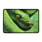 Green Tree Python Snake Print Kitchen Mat