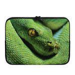 Green Tree Python Snake Print Laptop Sleeve