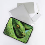 Green Tree Python Snake Print Laptop Sleeve