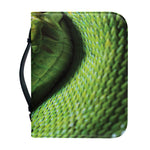Green Tree Python Snake Print Leather Bible Cover