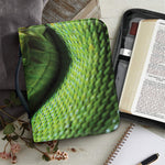 Green Tree Python Snake Print Leather Bible Cover