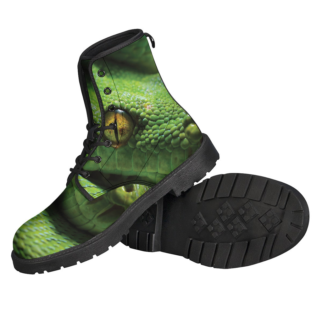 Green Tree Python Snake Print Backpack