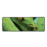 Green Tree Python Snake Print Long Kitchen Mat