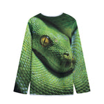 Green Tree Python Snake Print Long Sleeve Short Coat