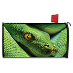 Green Tree Python Snake Print Mailbox Cover
