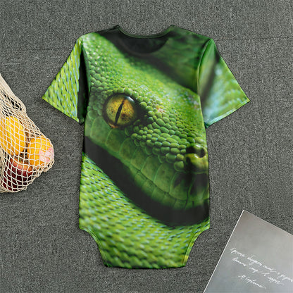 Green Tree Python Snake Print Men's Bodysuit