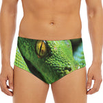 Green Tree Python Snake Print Men's Triangle Swim Briefs