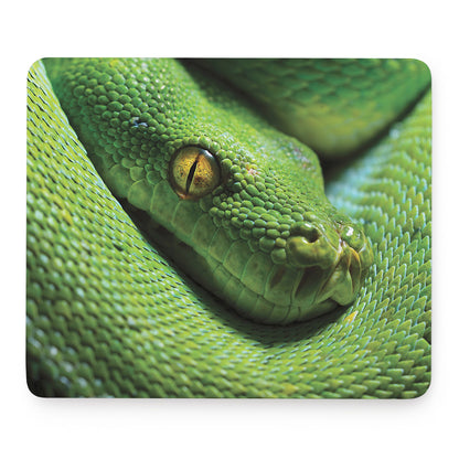 Green Tree Python Snake Print Mouse Pad