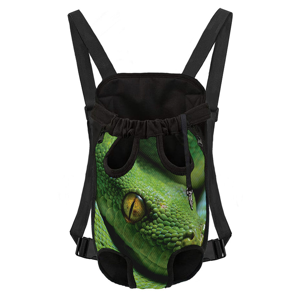 Green Tree Python Snake Print Pet Carrier Backpack