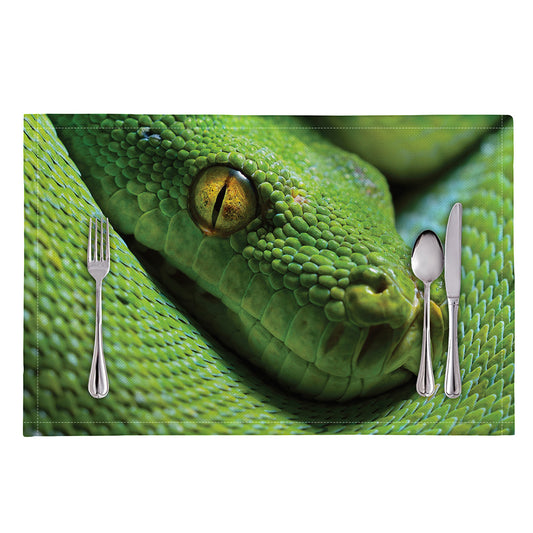 Green Tree Python Snake Print Placemat