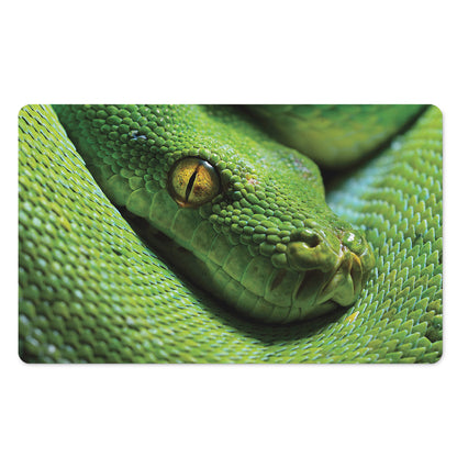 Green Tree Python Snake Print Polyester Doormat