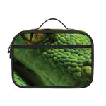 Green Tree Python Snake Print Portable Lunch Bag