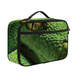 Green Tree Python Snake Print Portable Lunch Bag