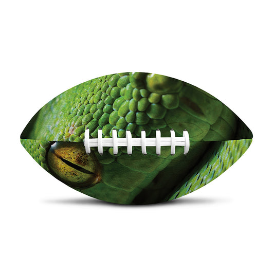 Green Tree Python Snake Print Rugby Ball