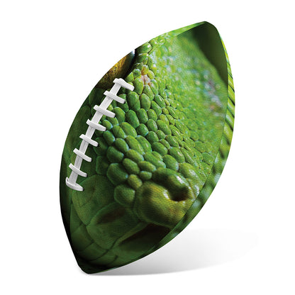 Green Tree Python Snake Print Rugby Ball