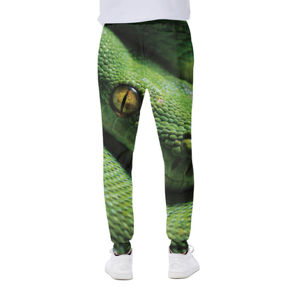 Green Tree Python Snake Print Scuba Joggers