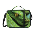 Green Tree Python Snake Print Shoulder Strap Bible Bag