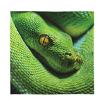Green Tree Python Snake Print Silk Bandana
