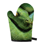 Green Tree Python Snake Print Single Oven Mitt