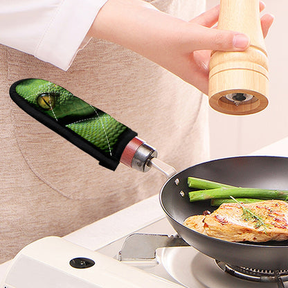 Green Tree Python Snake Print Skillet Handle Cover