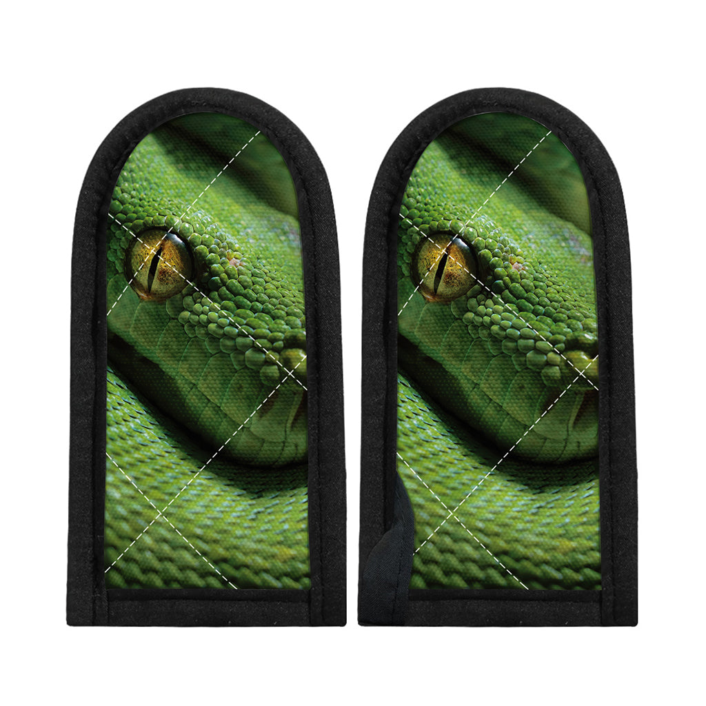 Green Tree Python Snake Print Skillet Handle Cover