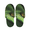 Green Tree Python Snake Print Slippers
