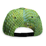 Green Tree Python Snake Print Snapback Cap