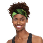 Green Tree Python Snake Print Sports Headband