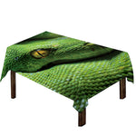 Green Tree Python Snake Print Tablecloth