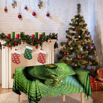 Green Tree Python Snake Print Tablecloth