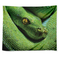 Green Tree Python Snake Print Tapestry