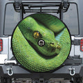 Green Tree Python Snake Print Tire Cover With Camera Hole