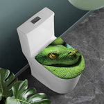 Green Tree Python Snake Print Toilet Lid Cover