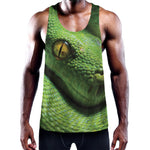Green Tree Python Snake Print Training Tank Top