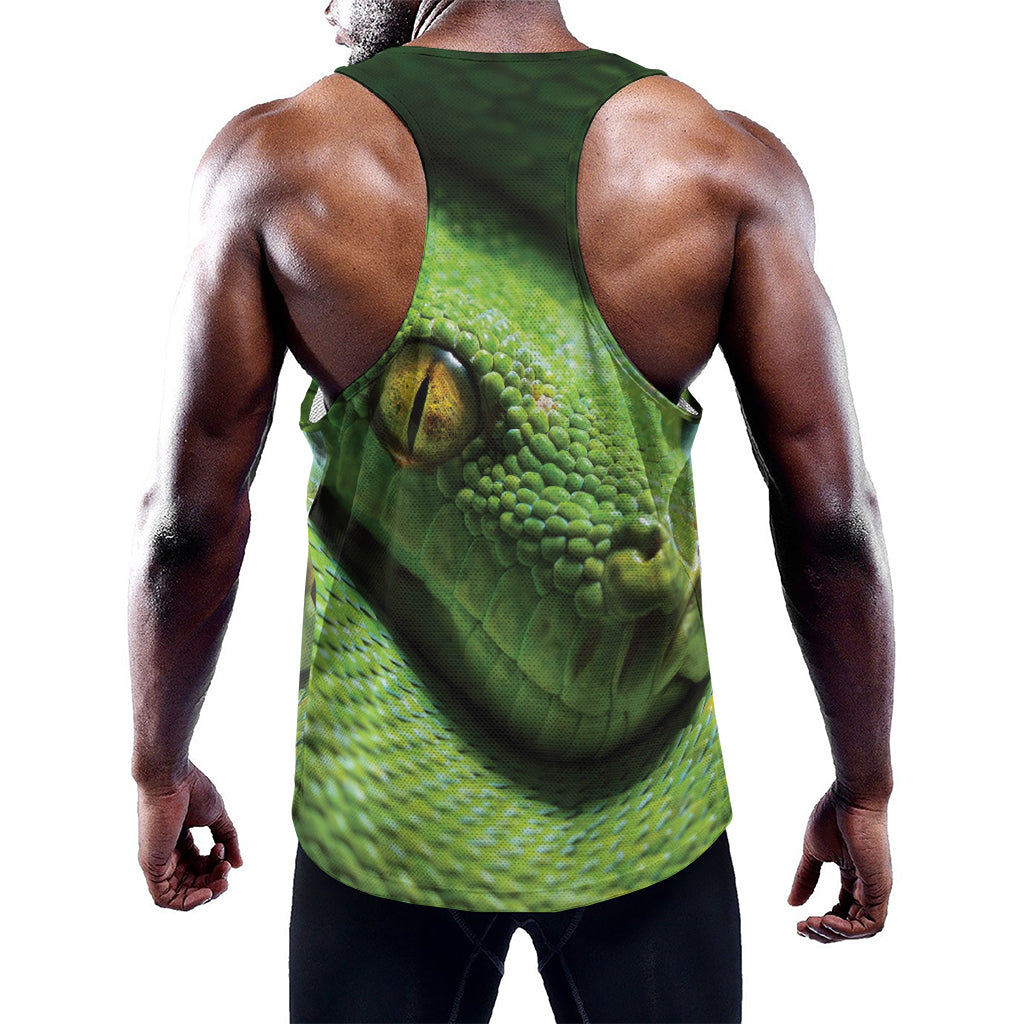 Green Tree Python Snake Print Training Tank Top