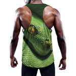 Green Tree Python Snake Print Training Tank Top