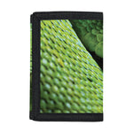 Green Tree Python Snake Print Trifold Wallet