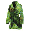 Green Tree Python Snake Print Women's Bathrobe